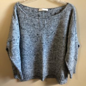 Off Shoulder Boat Neck Sweater Long Sleeve Knit